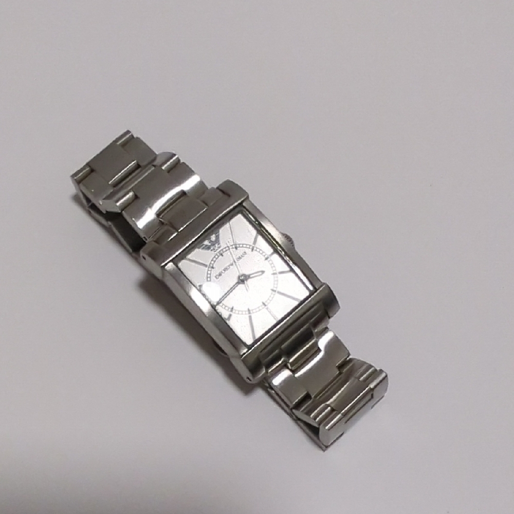 Emporio Armani Silver Rectangular Watch